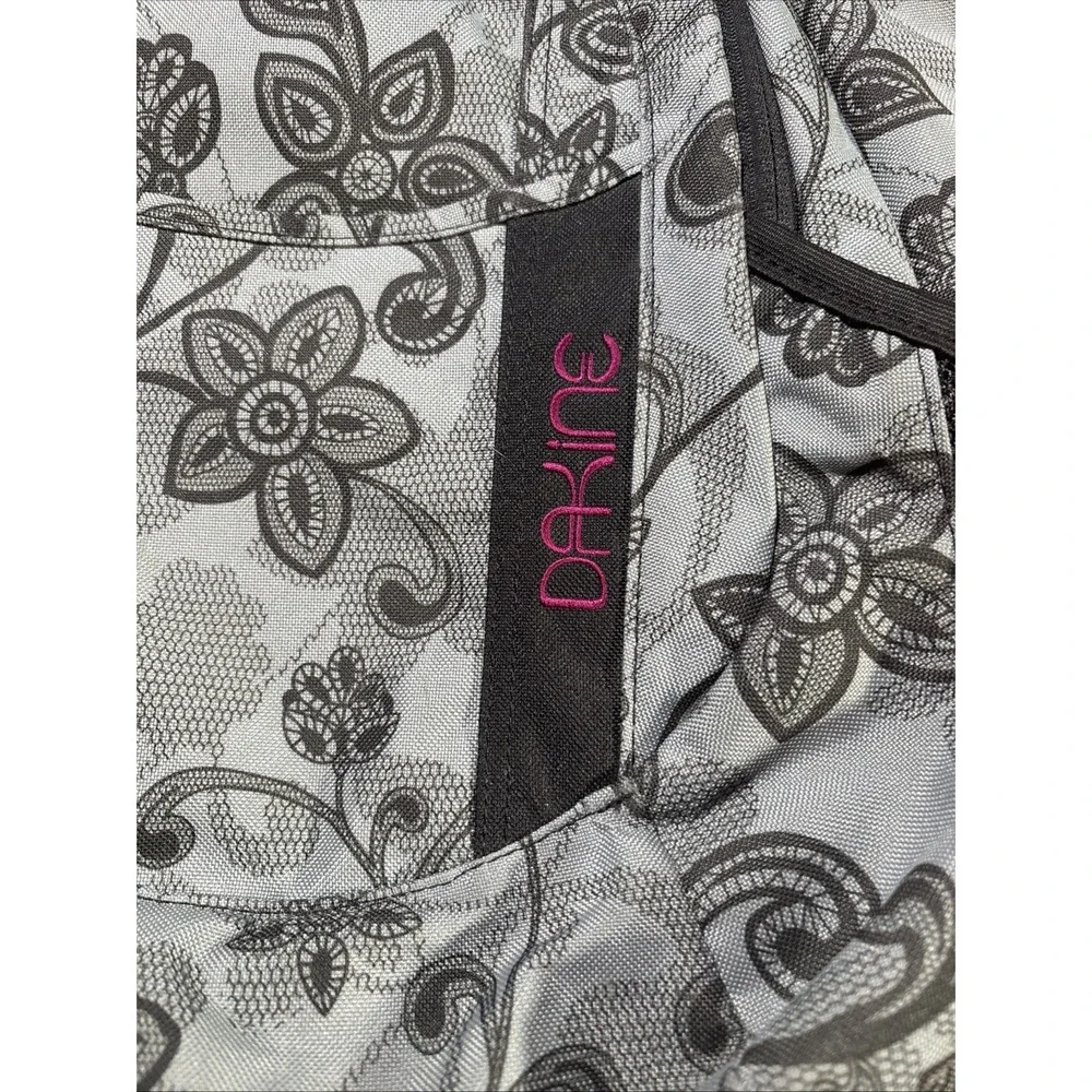 Dakine Backpack 25L Juliet Paisley Gray Black Purple Campus Bag. Lap Top Slot